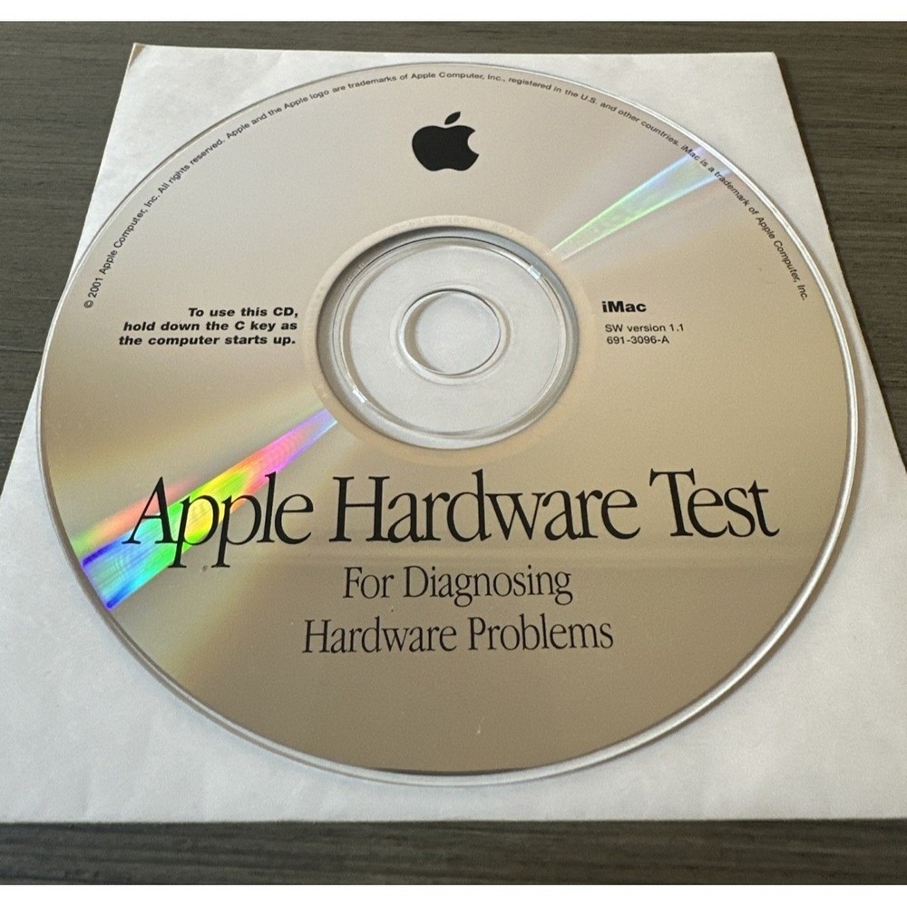 Apple Hardware‎ Test Software CD Disc for iMac SW Version 1.1 691-3096-A